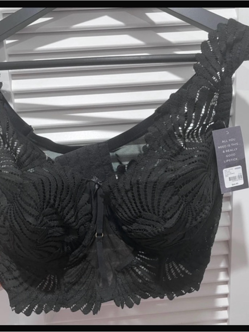 Cacique Black Lace Longline Bra